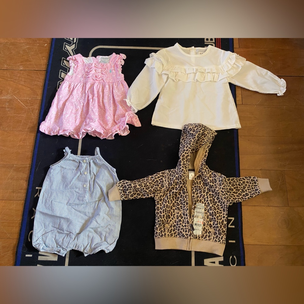 Baby Clothing Set with Pink Dress and Leopard Hoodie